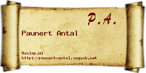 Paunert Antal névjegykártya